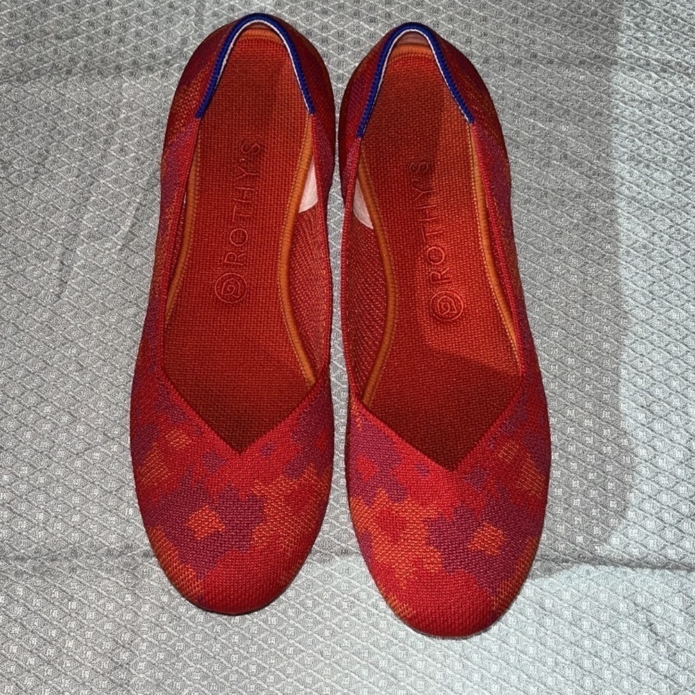Rothy's Red Botanicamo Flats size W 10 - Picture 7 of 12